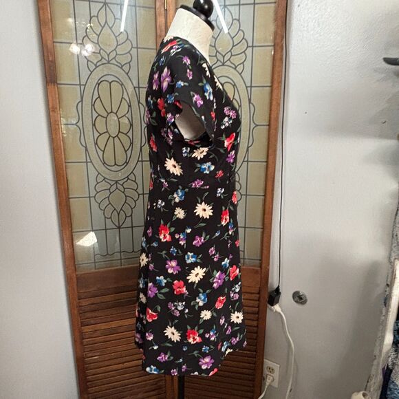 Vintage Esprit True Wrap Button Close Floral Mid Length Dress Size 7/8 - Picture 2 of 9